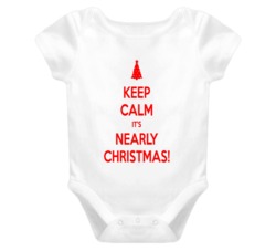 keep calm its nearly christams cute baby onesie xmas holiday