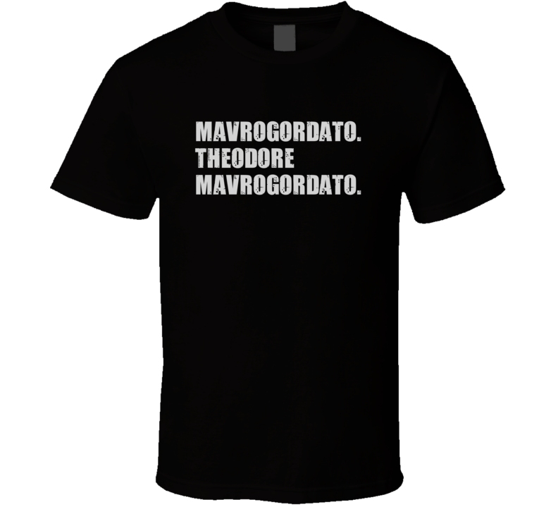 Theodore Mavrogordato Tennis Player Name Bond Parody T Shirt