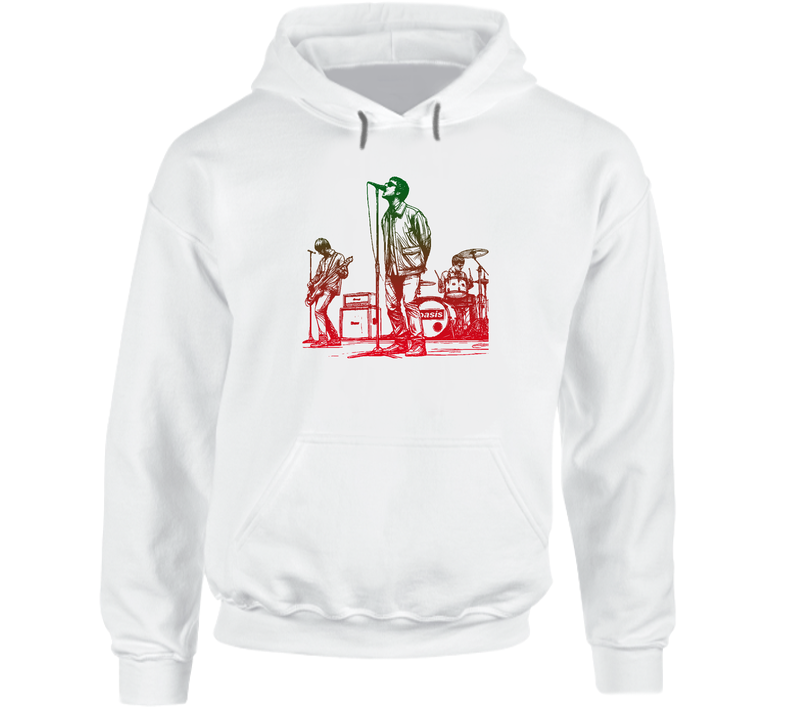 Minimalist Line Art Oasis Band Perfoming Hoodie