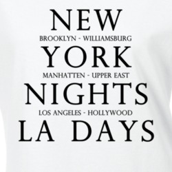 New York Nights LA Days Brooklyn Manhattan Los Angeles Hollywood Fun Graphic Tee Shirt 24010883