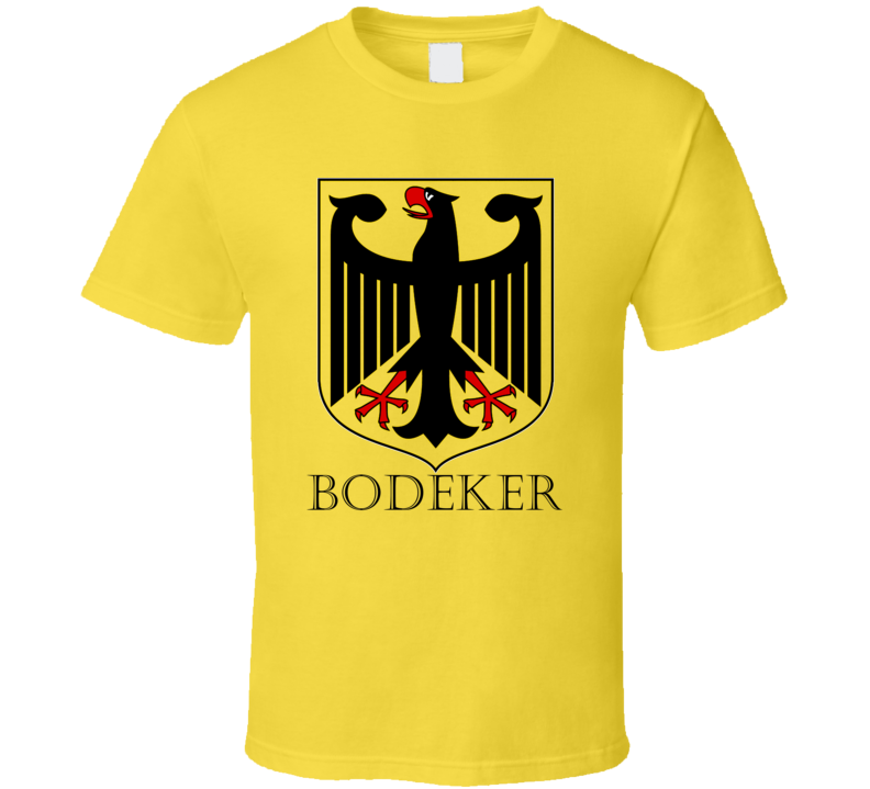 Bodeker German Last Name Custom Surname Germany Coat Of Arms T Shirt
