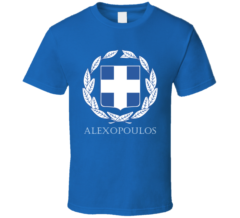 Alexopoulos Greek Last Name Custom Surname Greece Coat Of Arms T Shirt