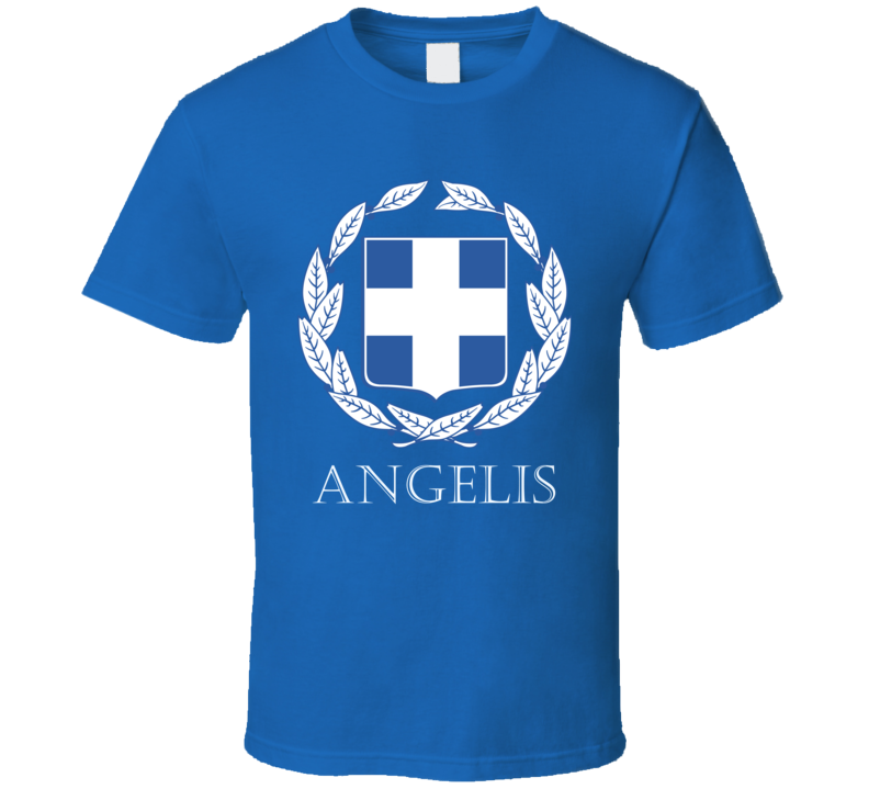 Angelis Greek Last Name Custom Surname Greece Coat Of Arms T Shirt