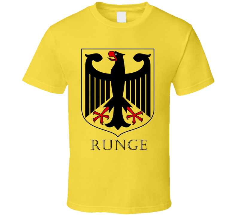 German Last Name Custom Runge Germany Coat Of Arms T Shirt