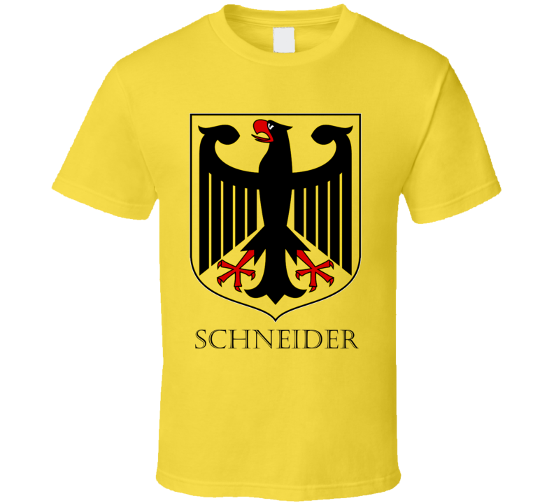 German Last Name Custom Schneider Germany Coat Of Arms T Shirt