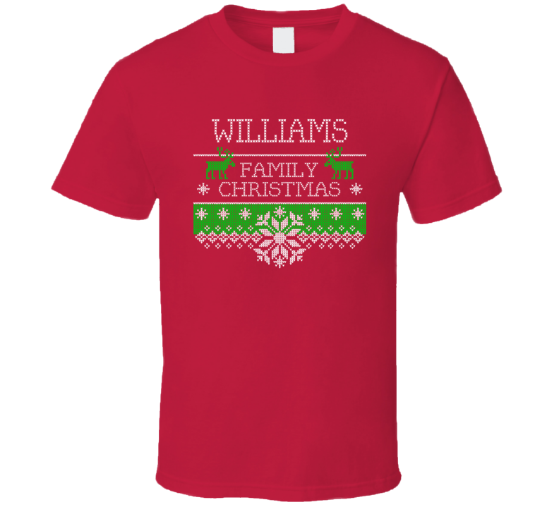 Williams Family Christmas Last Name Holidays Gift T Shirt