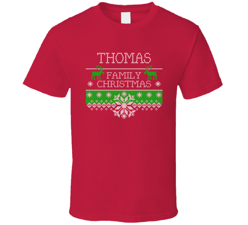 Thomas Family Christmas Last Name Holidays Gift T Shirt