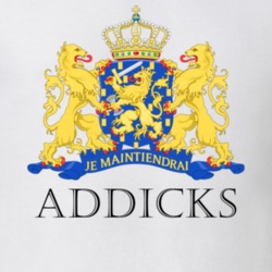 ADDICKS Dutch Last Name Surname Holland Netherlands Coat Of Arms T Shirt 22355877