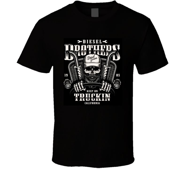 Skull Driving With Suit And Hat And Mustache Black Car T Shirt