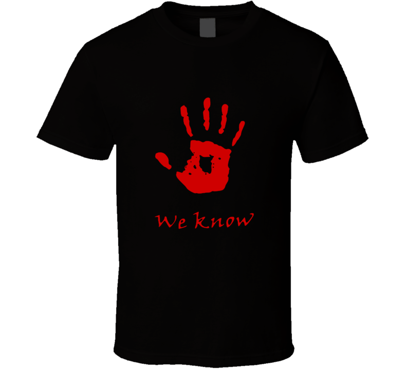 Dark Brotherhood we know t shirt Elder Scrolls Skyrim factions video game shirts