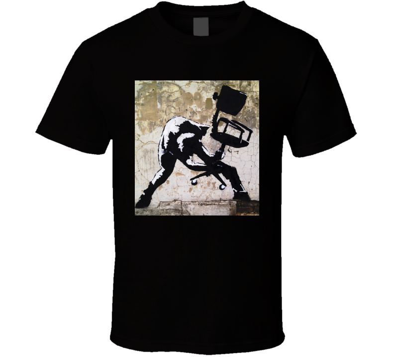 Banksy Artwork Banging Chair T Shirt