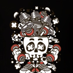 Barbell Skull Head T Shirt 39299619