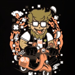 Hipster Scooterist T Shirt 39299995