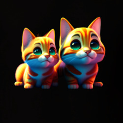 Two Little Happy Cats Facing Their Happiness Future T Shirt 39525444