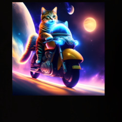 Cute Baby Cat Riding Motorbike In Outer Space T Shirt 39525450