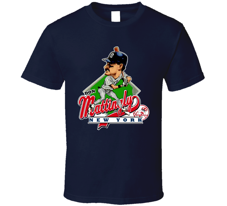 Don Mattingly Retro Baseball Caricature T Shirt Don Mattingly Retro Baseball Caricature T Shirt
