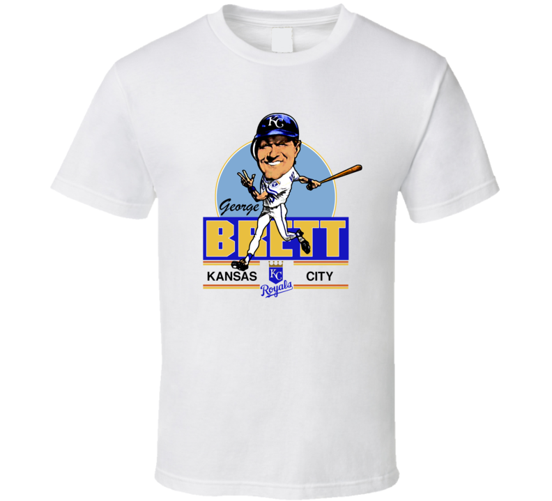 George Brett Retro Baseball Caricature T Shirt George Brett Retro Baseball Caricature T Shirt