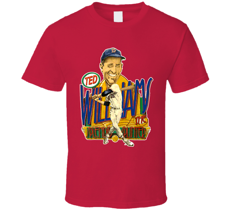 Ted Williams Retro Baseball Caricature T Shirt Ted Williams Retro Baseball Caricature T Shirt