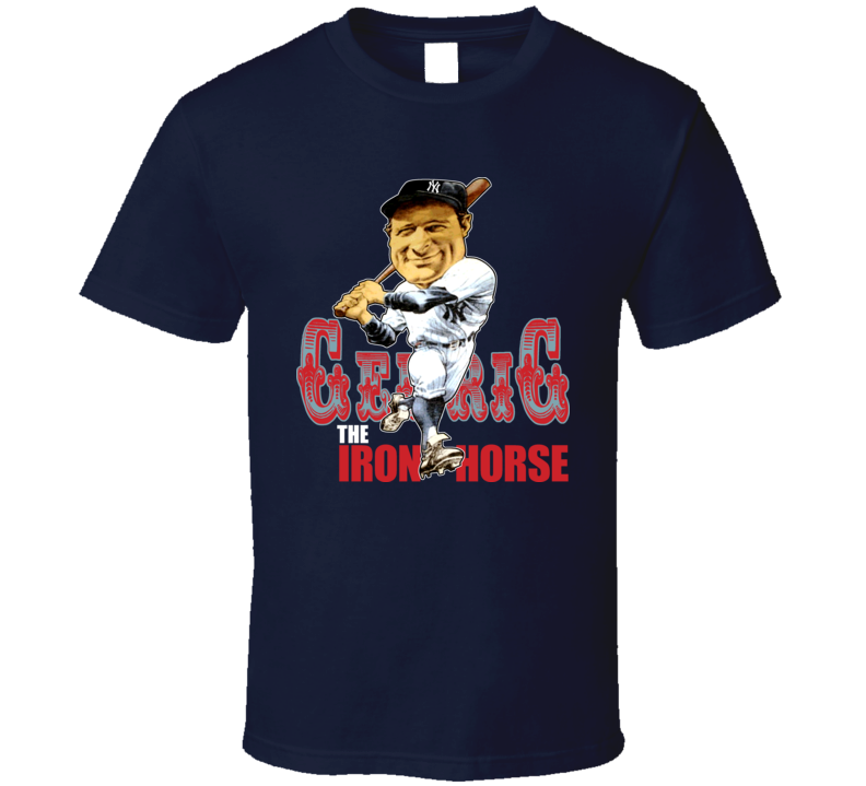 Lou Gehrig Retro Baseball Caricature T Shirt Lou Gehrig Retro Baseball Caricature T Shirt