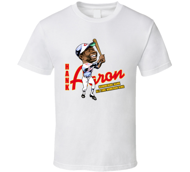 Hank Aaron Retro Baseball Caricature T Shirt Hank Aaron Retro Baseball Caricature T Shirt