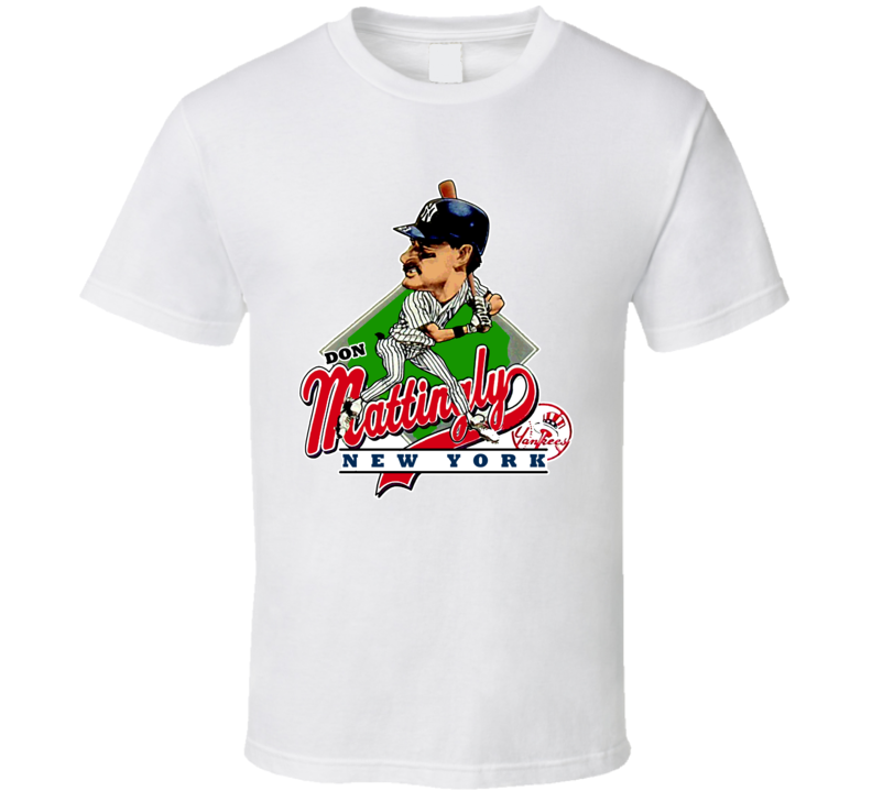 Don Mattingly Retro Baseball Caricature T Shirt Don Mattingly Retro Baseball Caricature T Shirt