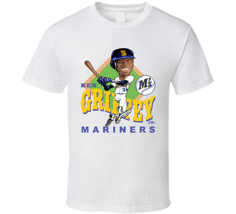 Ken Griffey Jr Retro Baseball Caricature T Shirt Ken Griffey Jr Retro Baseball Caricature T Shirt