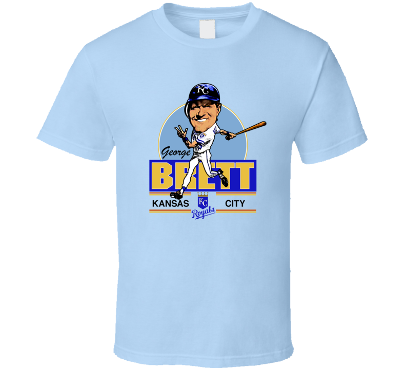 George Brett Retro Baseball Caricature T Shirt George Brett Retro Baseball Caricature T Shirt
