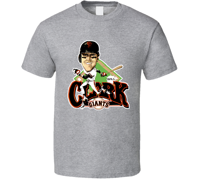 Will Clark Retro Baseball Caricature T Shirt Will Clark Retro Baseball Caricature T Shirt