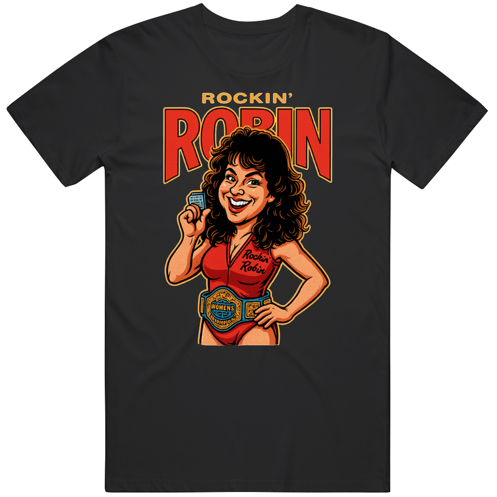Rockin Robin Caricature Retro Wrestling V2 T Shirt Rockin Robin Caricature Retro Wrestling V2 T Shirt