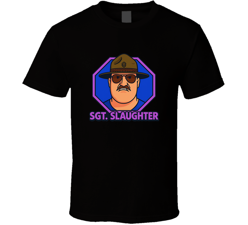Sergeant Sgt Slaughter Retro Wrestling Cartoon T Shirt