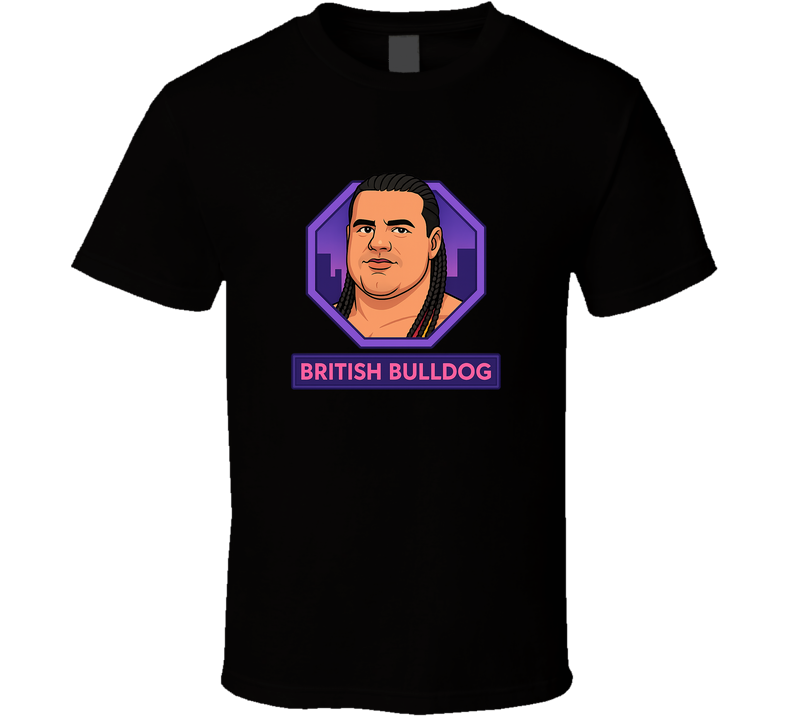 The British Bulldog Retro Wrestling Cartoon T Shirt