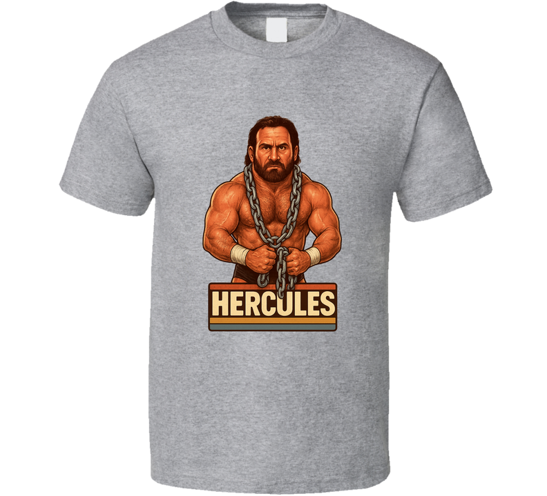Hercules Retro Wrestling Legend Caricature T Shirt