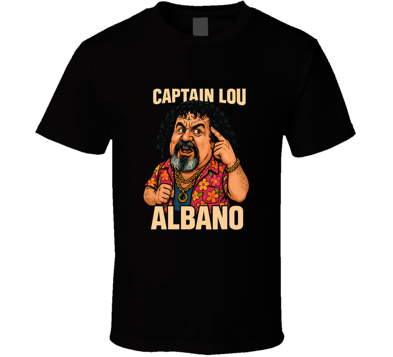 Captain Lou Albano Retro Wrestling Legend Caricature T Shirt