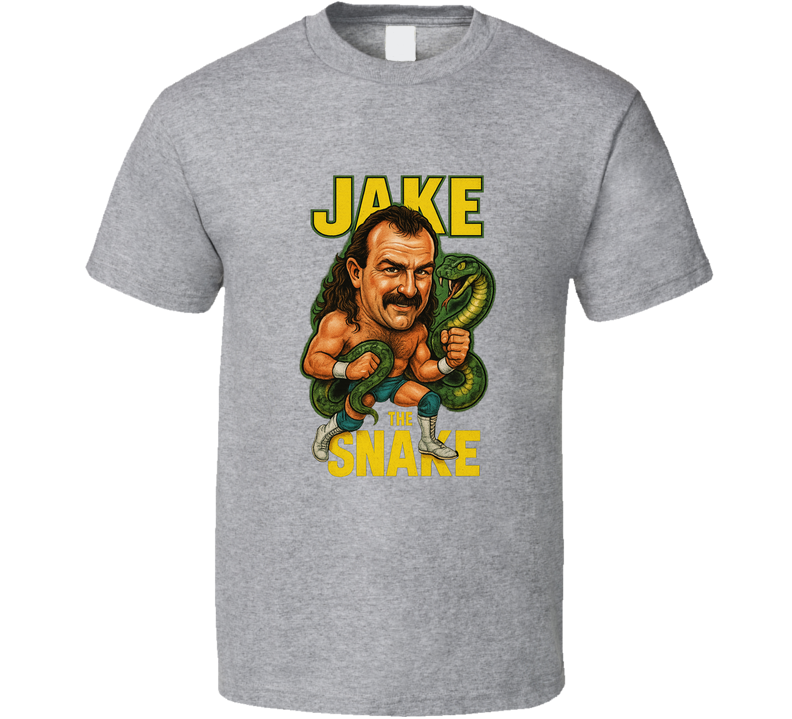 Jake The Snake Roberts Retro Wrestling Legend Caricature T Shirt