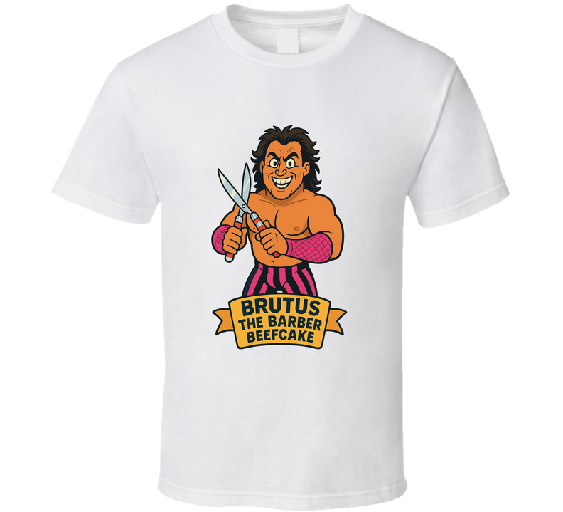 Brutus The Barber Beefcake Classic Retro Wrestling Legend Caricature T Shirt