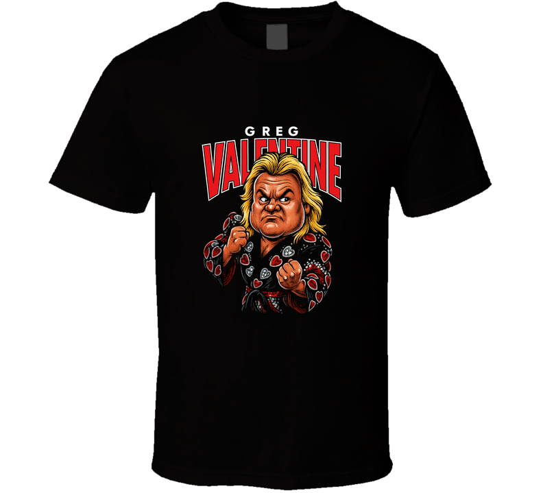Greg The Hammer Valentine Retro Wrestling Legend Caricature T Shirt