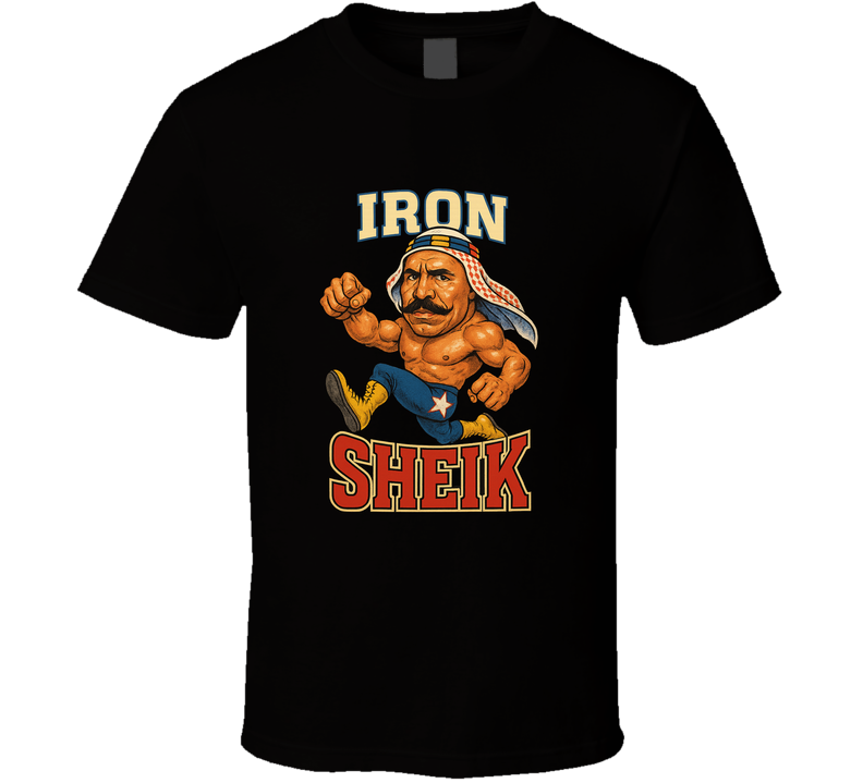 Iron Sheik Retro Wrestling Legend Caricature T Shirt