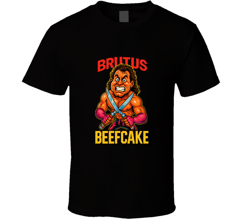 Brutus The Barber Beefcake Retro Wrestling Legend Caricature T Shirt