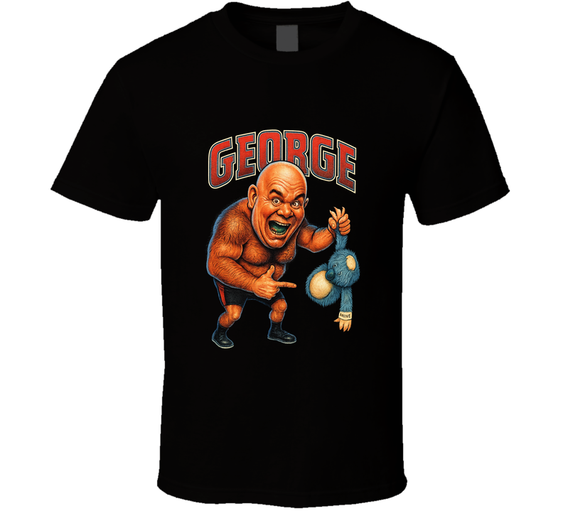 George The Animal Steele Retro Wrestling Legend Caricature T Shirt