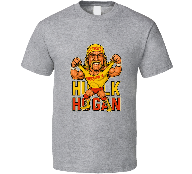 Hulk Hogan Hulkster Retro Wrestling Legend Caricature T Shirt