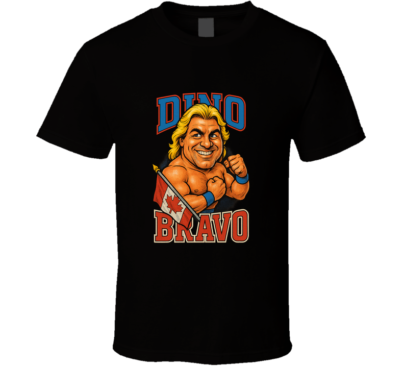 Dino Bravo Retro Wrestling Legend Caricature T Shirt