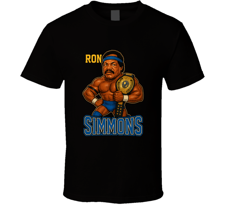 Ron Simmons Retro Wrestling Legend Caricature T Shirt