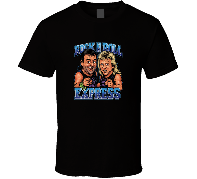 Rock N Roll Express Retro Wrestling Legend Caricature T Shirt