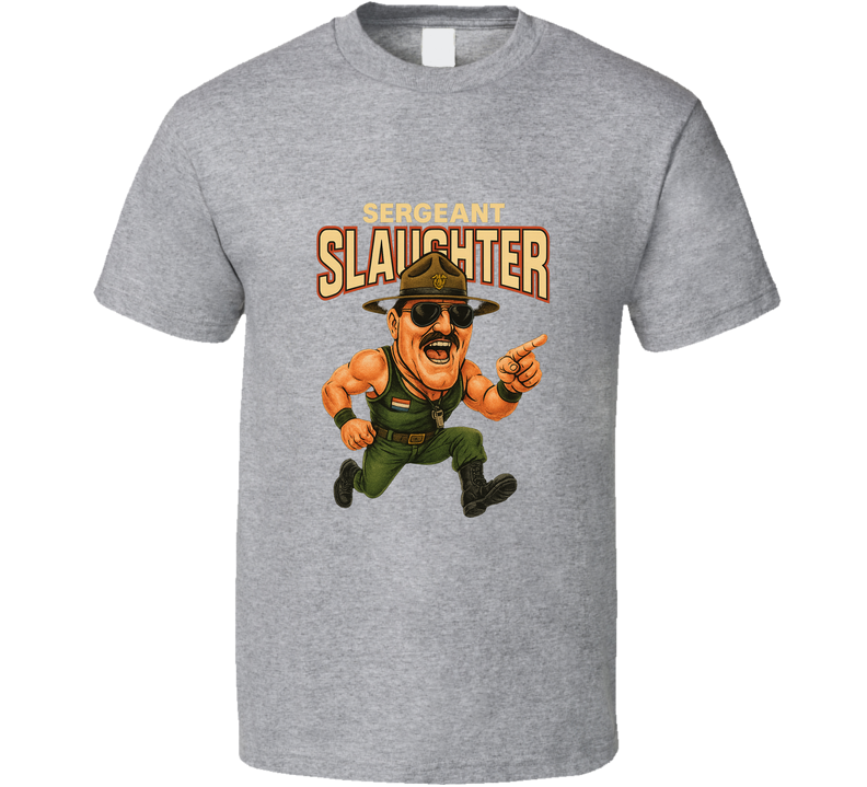 Sergeant Sgt Slaughter Classic Retro Wrestling Legend Caricature T Shirt