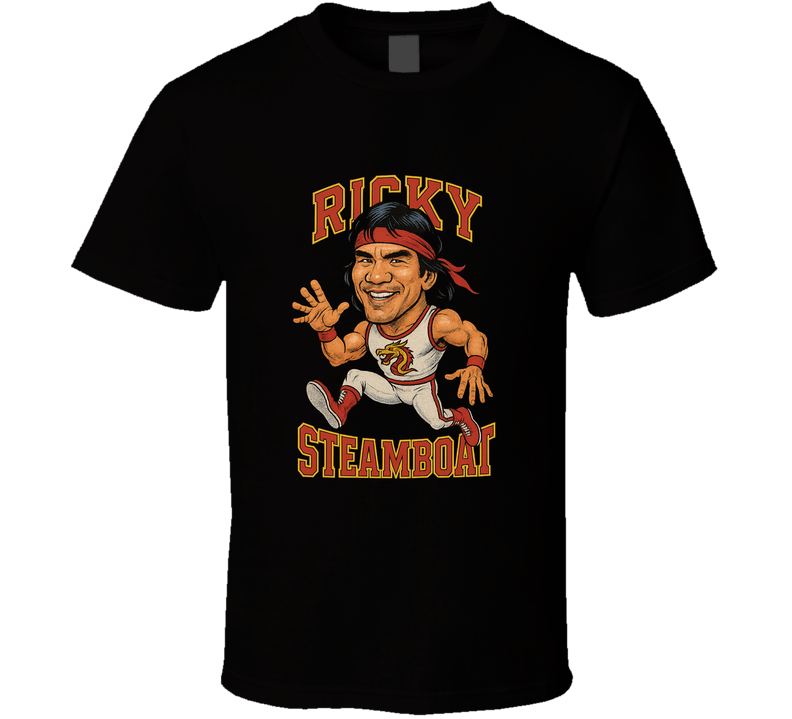 Ricky The Dragon Steamboat Retro Wrestling Legend Caricature T Shirt