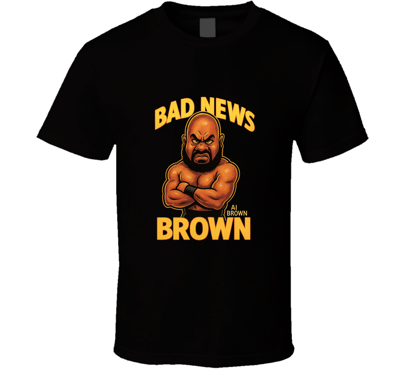 Bad News Brown Retro Wrestling Legend Caricature T Shirt