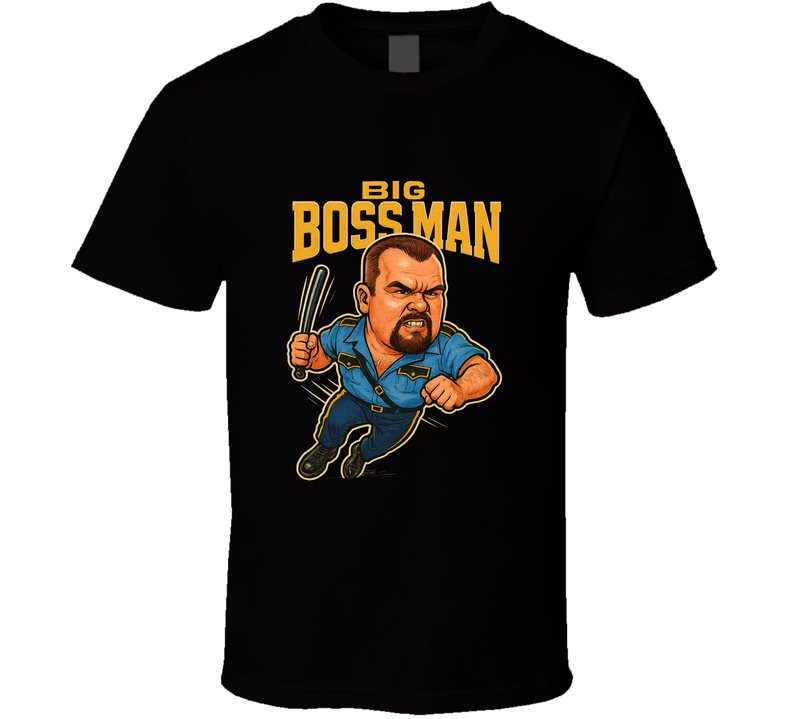Big Bossman Retro Wrestling Legend Caricature T Shirt