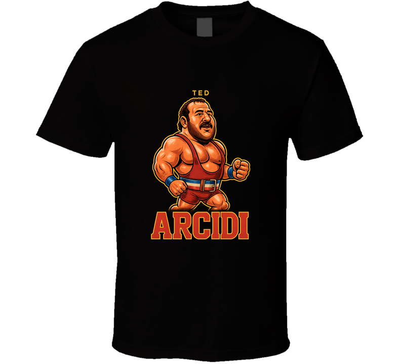 Ted Arcidi Retro Wrestling Legend Caricature T Shirt