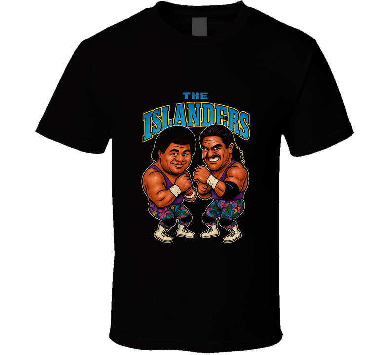 The Islanders Tag Team Retro Wrestling Legend Caricature T Shirt
