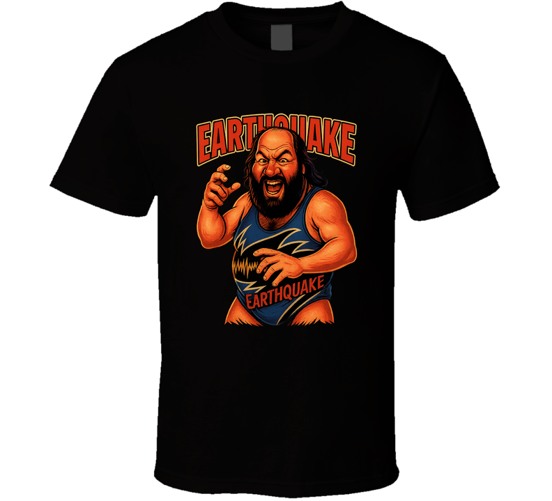 Earthquake Retro Wrestling Legend Caricature T Shirt